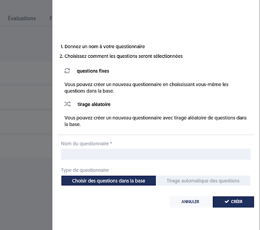 Créer un questionnaire
